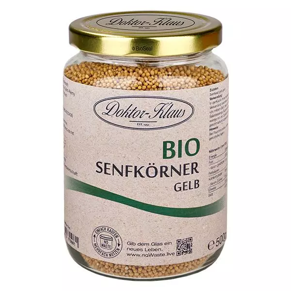 Granos de mostaza amarillos ecológicos 500g Doktor-Klaus noWaste Granos de mostaza amarillos ecológicos 500g Doktor-Klaus noWaste