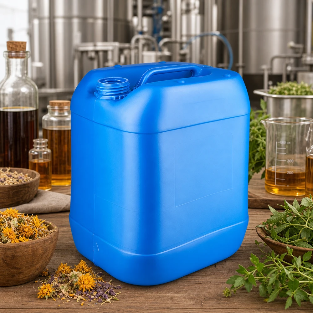 Hobbock azul de 20 litros, de plástico, sin tapón, para hierbas y equipo de destilación