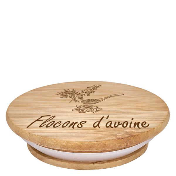 Couvercle en bois "Flocons d'avoine" pour WECK RR100 Couvercle en bois "Flocons d'avoine" pour WECK RR100