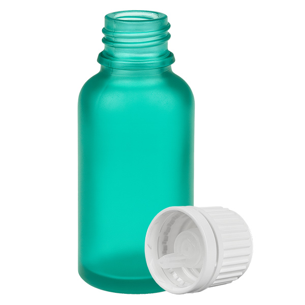 Frasco cuentagotas de 30 ml con tapón inviolable blanco de 0,7 mm GreenLine UT18/30 Frasco cuentagotas de 30 ml con tapón inviolable blanco de 0,7 mm GreenLine UT18/30