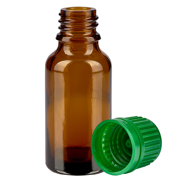 Botella 20ml tapón rosca 11mm cierre inviolable verde BrownLine UT18/20 Botella 20ml tapón rosca 11mm cierre inviolable verde BrownLine UT18/20