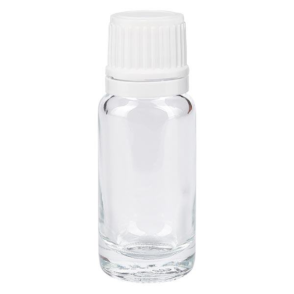 Botella de farmacia transparente 10ml tapón de rosca blanco cierre inviolable Botella de farmacia transparente 10ml tapón de rosca blanco cierre inviolable