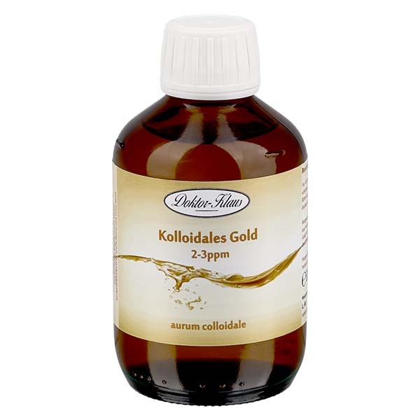 200 ml de oro coloidal Doktor-Klaus, 2-3ppm, frasco de vidrio ámbar con cierre inviolable 200 ml de oro coloidal Doktor-Klaus, 2-3ppm, frasco de vidrio ámbar con cierre inviolable