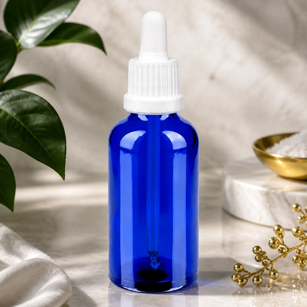 Frasco pipeta de 50 ml de alta calidad en azul cobalto OV BlueLine UT18/50 para farmacias y laboratorios