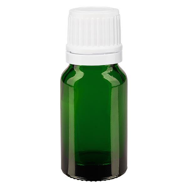 Botella de farmacia verde 10ml tapón cuentagotas 1.2mm cierre inviolable blanco Botella de farmacia verde 10ml tapón cuentagotas 1.2mm cierre inviolable blanco