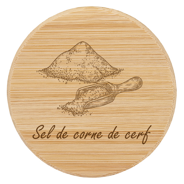 Couvercle en bois "Sel de corne de cerf" pour WECK RR60 Couvercle en bois "Sel de corne de cerf" pour WECK RR60