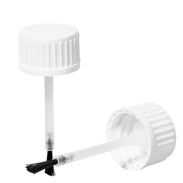 Tapón de rosca + cepillo para botella de 10ml blanco 18mm Tapón de rosca + cepillo para botella de 10ml blanco 18mm