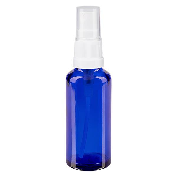 Botella de farmacia azul 30ml pulverizador blanco Botella de farmacia azul 30ml pulverizador blanco