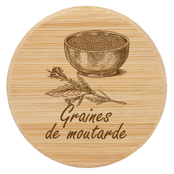 Tapa de madera "Graines de moutarde" para WECK RR60
