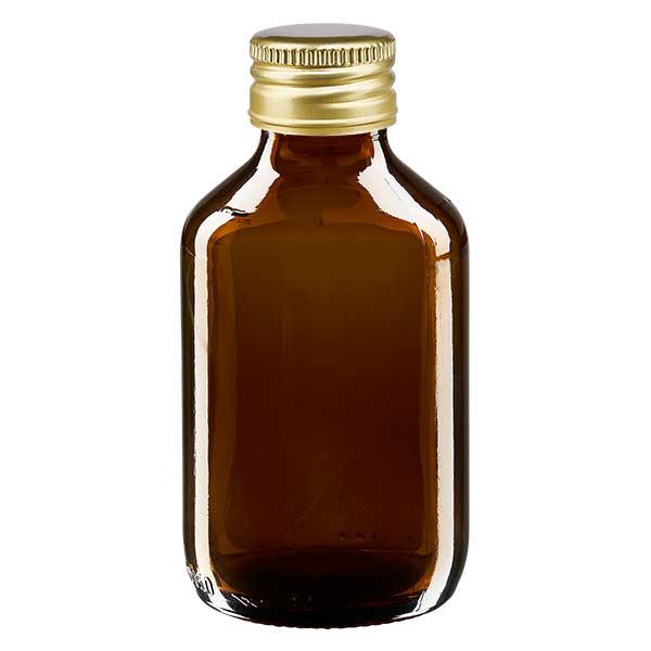 Frasco para medicamentos de 150ml marrón, con tapón de aluminio dorado ApoGlas Frasco para medicamentos de 150ml marrón, con tapón de aluminio dorado ApoGlas