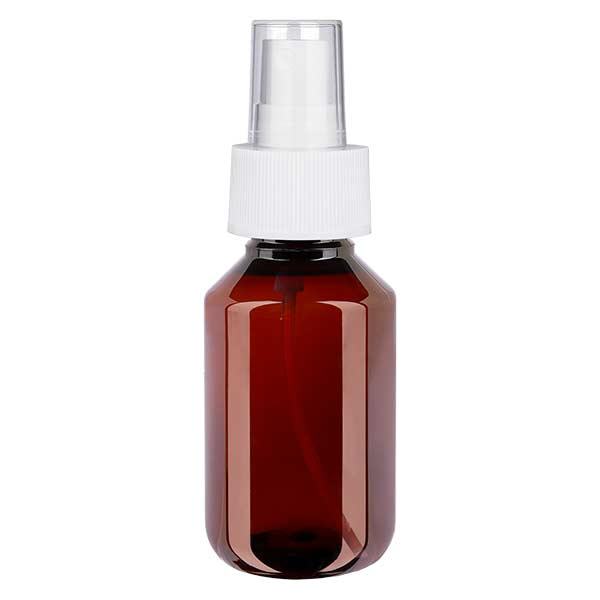 Botella PET 100ml con atomizador blanco Botella PET 100ml con atomizador blanco