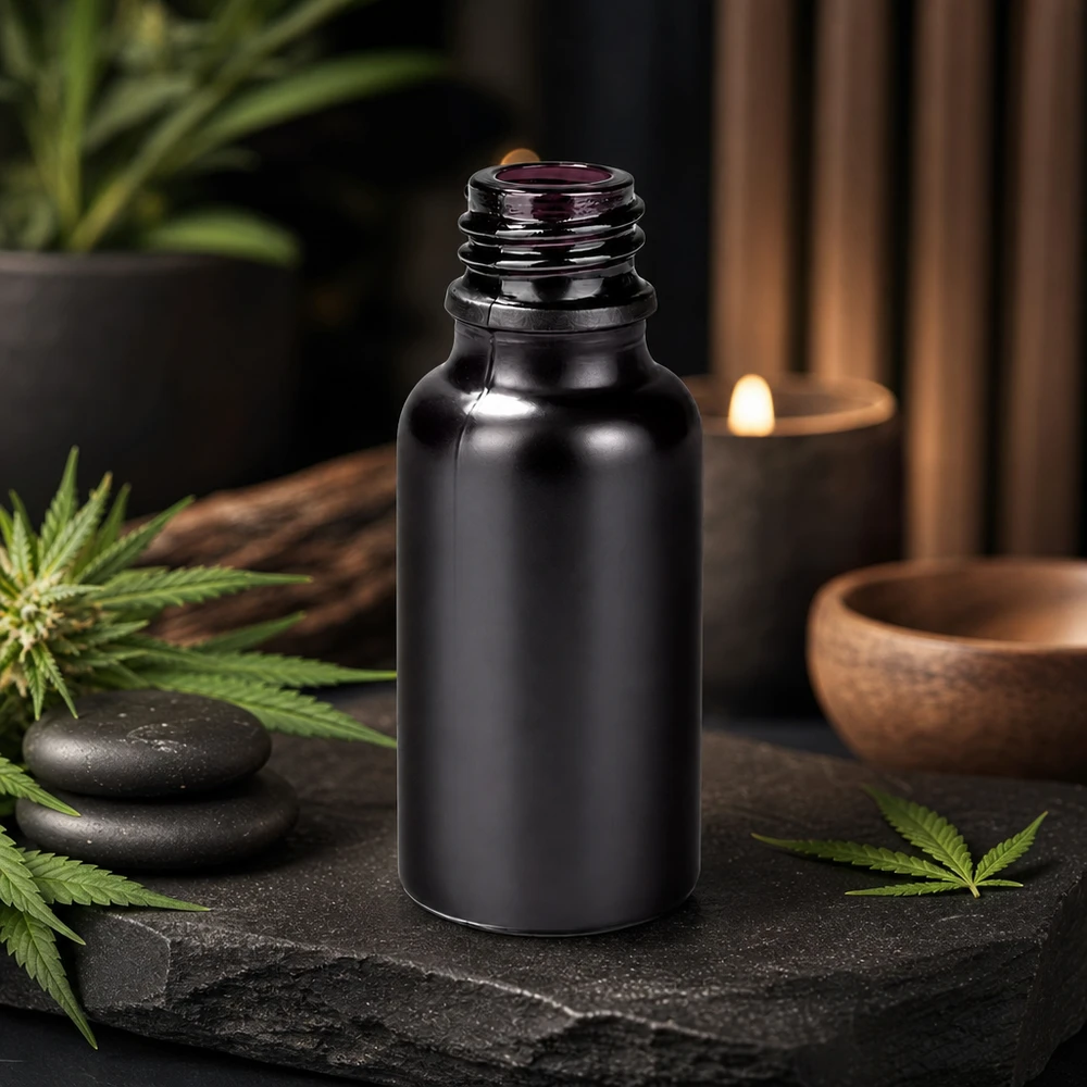 Frasco de farmacia Premium BlackLine 20ml de vidrio negro de alta calidad para aplicaciones profesionales