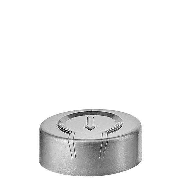 Tapa abocardada 20,25 x 7,4 mm con rasgado completo, plata Tapa abocardada 20,25 x 7,4 mm con rasgado completo, plata