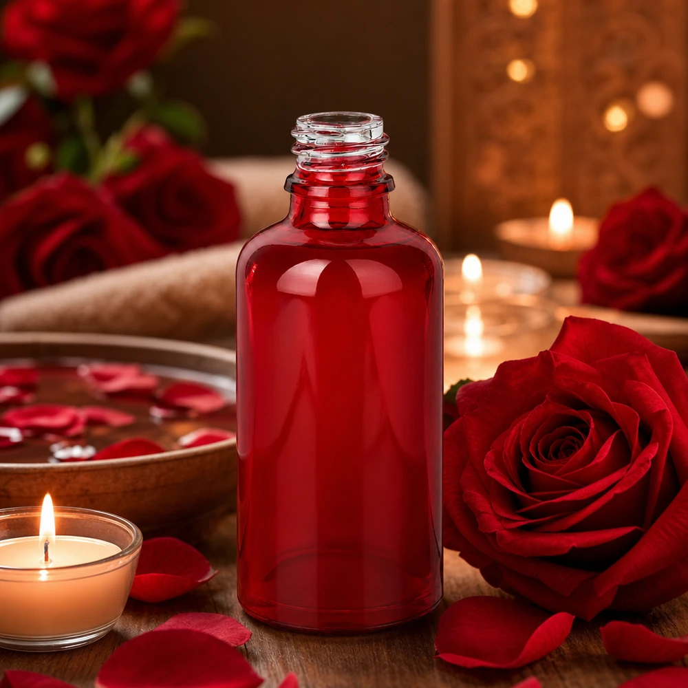 Versátil frasco de vidrio de 50 ml RedLine UT18/50 UNiTWIST para cosméticos, aromaterapia y soluciones médicas