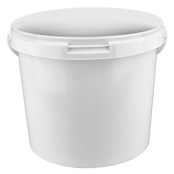 Cubo de plástico polipropileno blanco 5,6L sin tapa Cubo de plástico polipropileno blanco 5,6L sin tapa