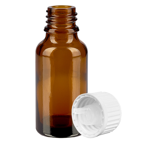 Frasco cuentagotas 20ml 0.9mm blanco cierre estándar BrownLine UT18/20 Frasco cuentagotas 20ml 0.9mm blanco cierre estándar BrownLine UT18/20