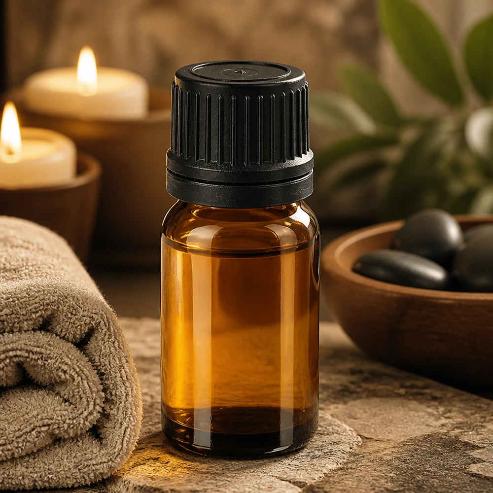 Frasco cuentagotas de 5 ml de alta calidad, de vidrio ámbar con protección UV y tapón negro ergonómico