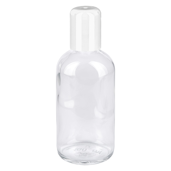 Frasco Roll-On 100ml blanco tapón estándar ClearLine UT18/100 Frasco roll-on de 100 ml, blanco transparente, de la gama ClearLine, fabricado en plástico PET con tapón blanco