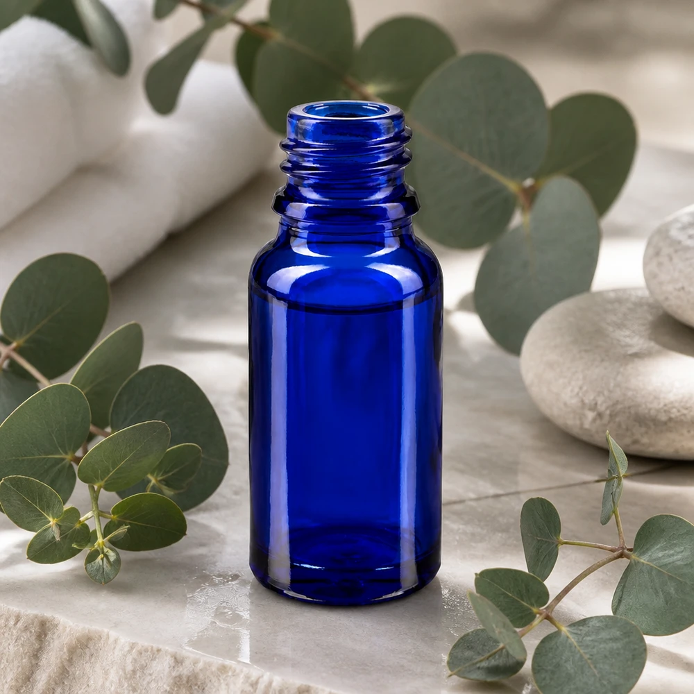 Frasco cuentagotas 10ml DIN 18 VIDRIO AZUL Frasco de farmacia de 10 ml de color azul intenso ideal para sustancias fotosensibles y tinturas