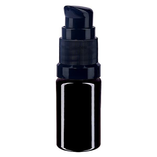 Botella de farmacia violeta 5ml tapón de bomba negro estándar Botella de farmacia violeta 5ml tapón de bomba negro estándar