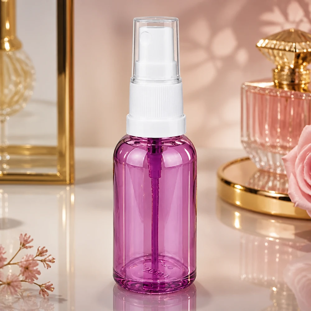 Elegante frasco pulverizador de 30 ml con diseño Purple Line para aplicaciones de belleza de lujo