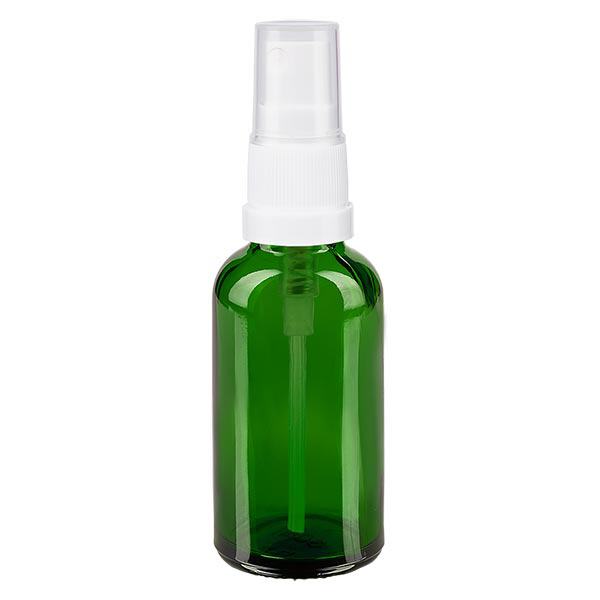 Botella de farmacia verde 30ml atomizador blanco Botella de farmacia verde 30ml atomizador blanco