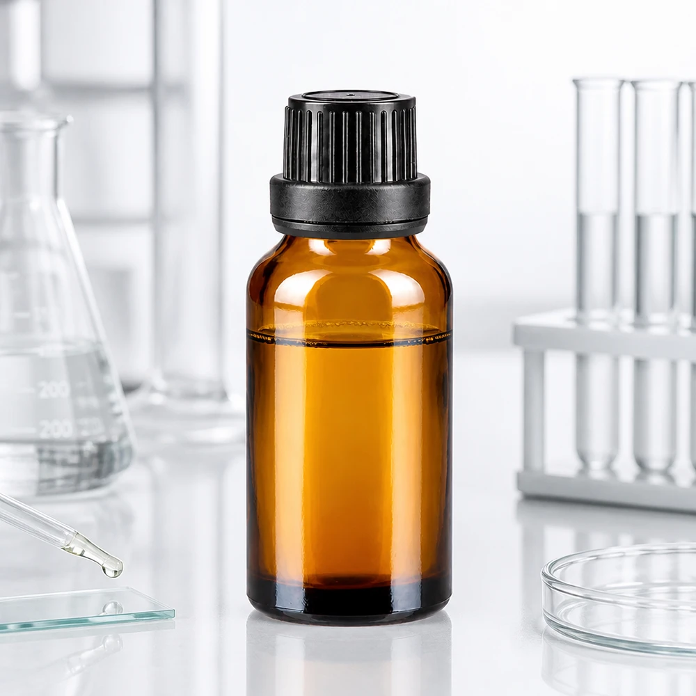 Botella de farmacia marrón 20ml tapón cuentagotas anillo vertedor 2mm cierre inviolable negro Frasco de vidrio ámbar de 20 ml con gotero de 2 mm y tapón OV a prueba de niños, de color negro