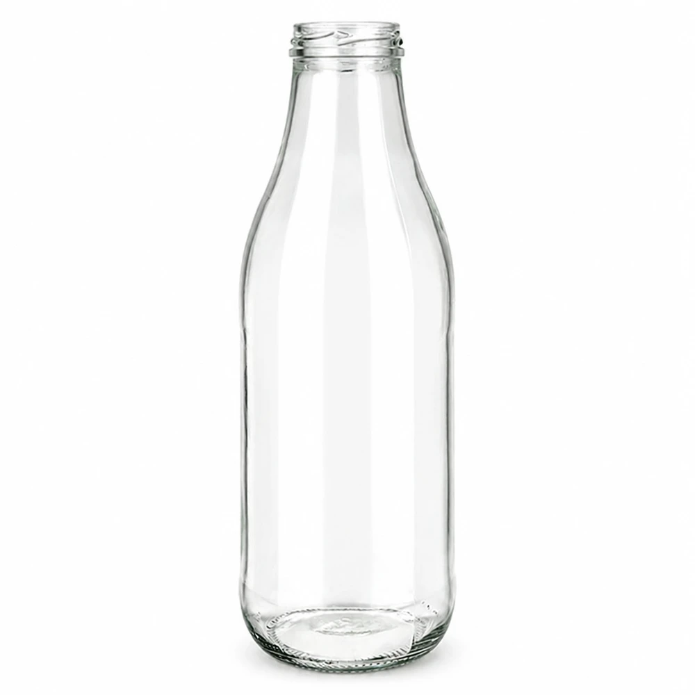 Botella de vidrio de 1000 ml sin tapa TO48 UNiTWIST Botella de leche vacía transparente Botella de vidrio transparente para bebidas