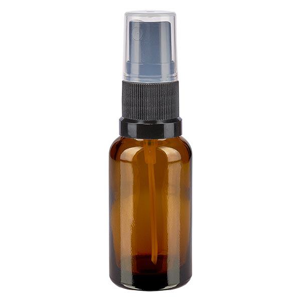 Botella de farmacia marrón 20ml spray superior negro Botella de farmacia marrón 20ml spray superior negro
