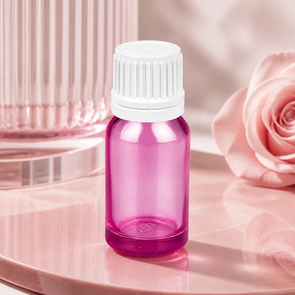 Frasco cuentagotas de 10 ml 0,7 mm blanco Originalidad tapón de rosca PurpleLine UT18/10 Frasco cuentagotas morado de 10 ml de material de alta calidad con tapón blanco para cosméticos
