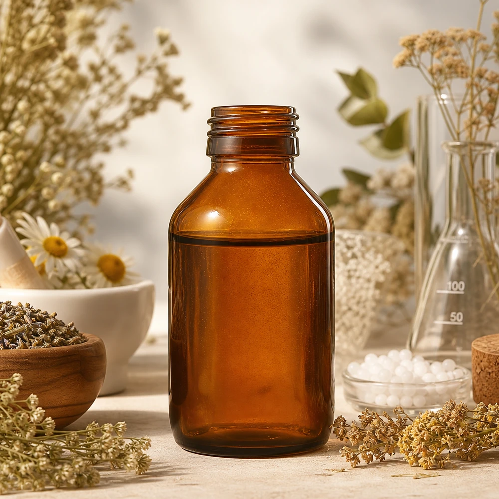 Frasco de farmacia de 100 ml de vidrio ámbar con rosca PP28 para sustancias fotosensibles