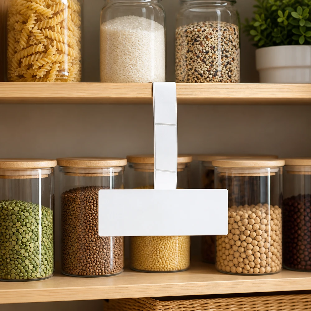 Paquete de 20 etiquetas 54 x 154,5 mm para etiquetar Etiquetas blancas 54x154,5 mm para organizar tarros de legumbres y cereales