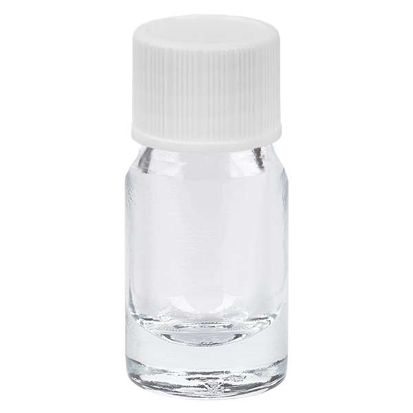 Frasco de 5 ml con tapón de rosca de 11 mm blanco ClearLine estándar UT18/5 Frasco de 5 ml con tapón de rosca de 11 mm blanco ClearLine estándar UT18/5