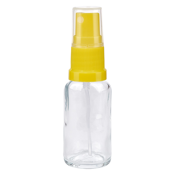 Frasco pulverizador de 20 ml amarillo/transparente tapón estándar ClearLine UT18/20 Frasco pulverizador de 20 ml amarillo/transparente tapón estándar ClearLine UT18/20