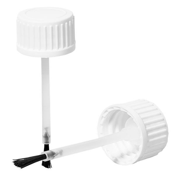Tapón de rosca + cepillo para botella de 20ml blanco 18mm Tapón de rosca + cepillo para botella de 20ml blanco 18mm