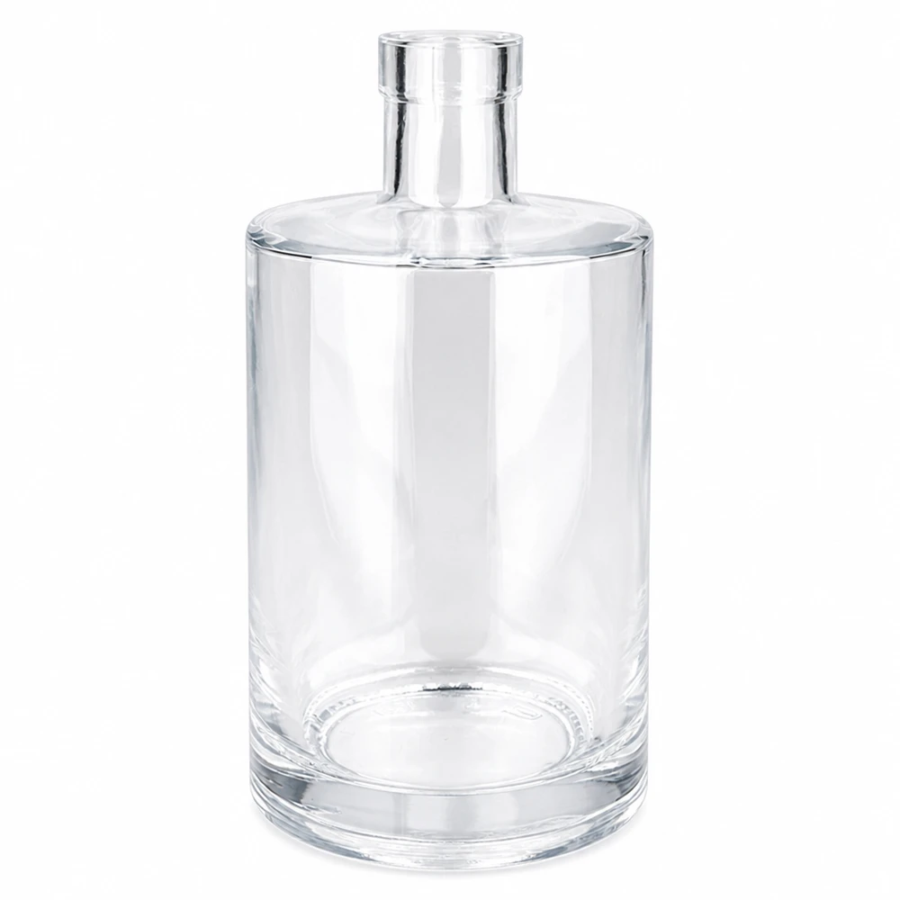 Botella de vidrio vacía de 700 ml Marie sin tapón UNiTWIST transparente con cuerpo cilíndrico y cuello corto