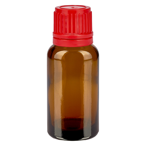 Botella 20ml tapón rosca 11mm rojo cierre inviolable BrownLine UT18/20 Botella 20ml tapón rosca 11mm rojo cierre inviolable BrownLine UT18/20
