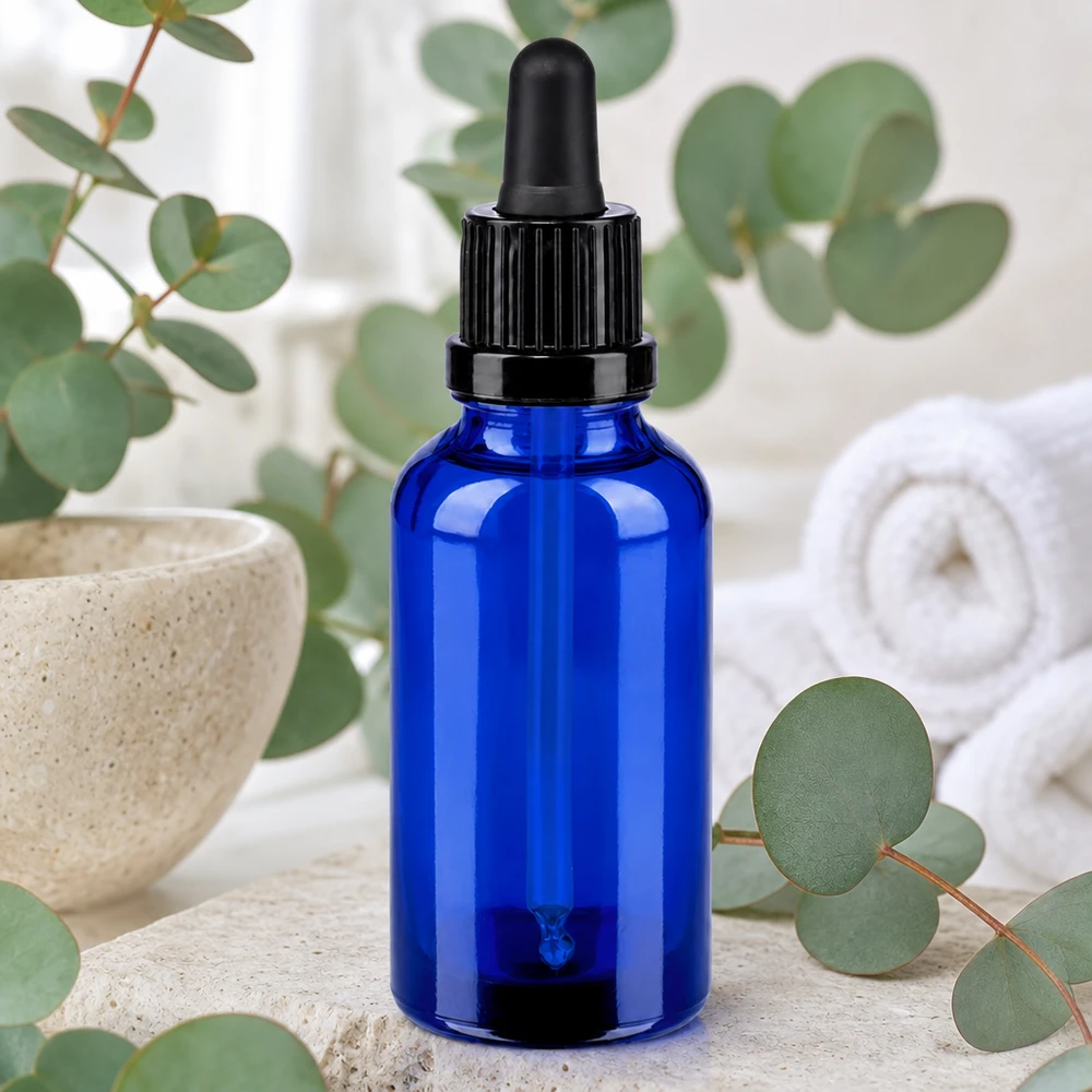 Frasco pipeta 30ml cierre inviolable negro BlueLine UT18/30 Frasco cuentagotas de 30 ml con tapón negro antideslizante para una manipulación y dosificación seguras