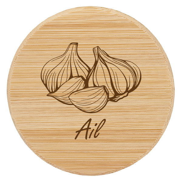 Tapón de madera "Ail" para WECK RR60