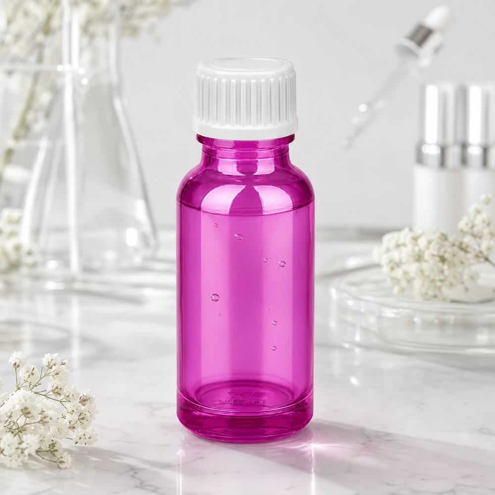 Frasco cuentagotas de 20ml 0,9mm blanco estándar PurpleLine. UT18/20 Frasco cuentagotas de 20 ml Morado con cuentagotas de precisión de 0,9 mm para una dosificación exacta de los líquidos