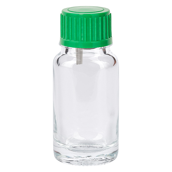Frasco cuentagotas 10ml 0,8mm verde cierre estándar ClearLine UT18/10 Frasco cuentagotas 10ml 0,8mm verde cierre estándar ClearLine UT18/10