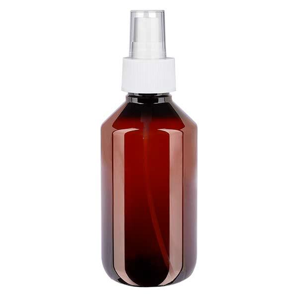 Botella PET 200ml con atomizador blanco Botella PET 200ml con atomizador blanco