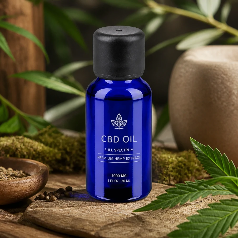 Robusto frasco de 20 ml de vidrio azul con protección UV y tapón negro para sustancias sensibles a la luz