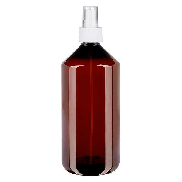 Botella PET 1000ml con atomizador blanco Botella PET 1000ml con atomizador blanco