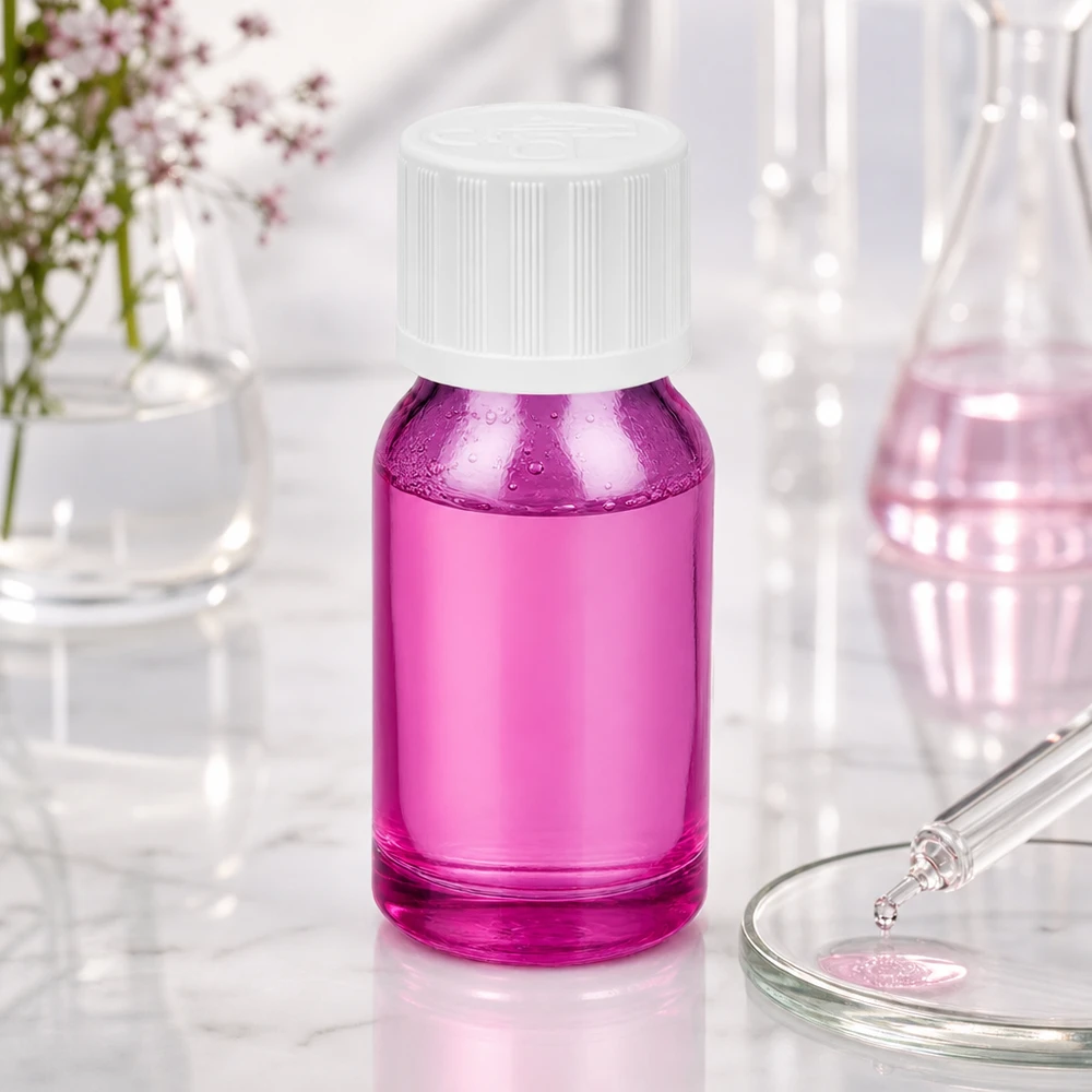 Frasco de cristal de 10 ml con tapón STD KiSi de color morado para una dosificación precisa de sueros y gotas