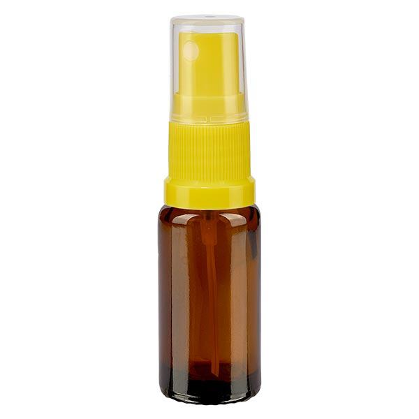 Botella de farmacia marrón 10ml spray top amarillo Botella de farmacia marrón 10ml spray top amarillo