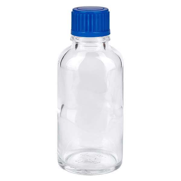 Frasco de 30 ml con tapón de rosca de 11 mm azul estándar ClearLine UT18/30 Frasco de 30 ml con tapón de rosca de 11 mm azul estándar ClearLine UT18/30