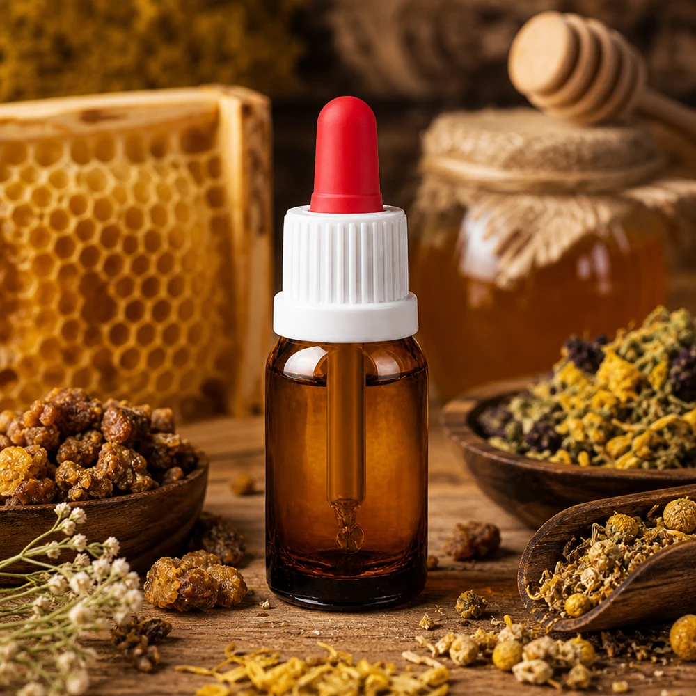 Pequeño frasco pipeta de 10 ml de vidrio marrón con tapón blanco para aplicaciones en porciones