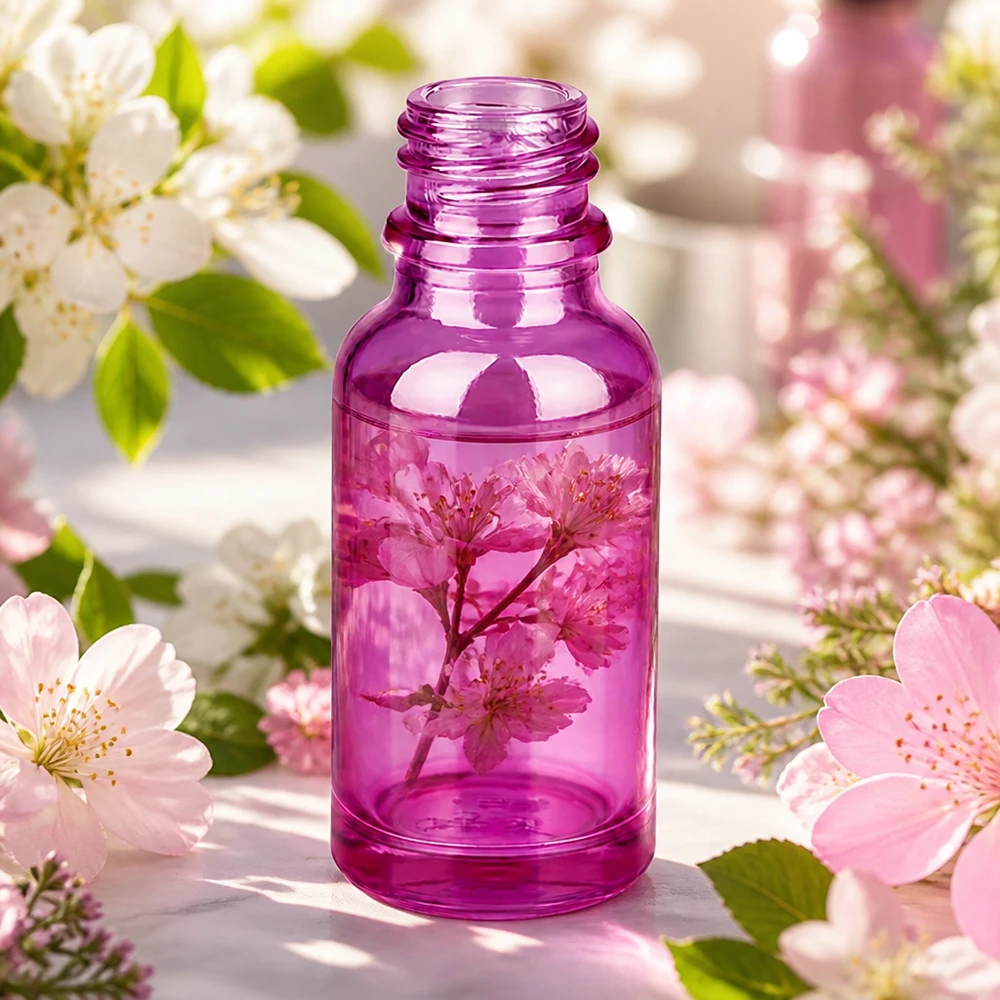 Botella de vidrio púrpura transparente de 20 ml PurpleLine con rosca precisa UT18/20 UNiTWIST