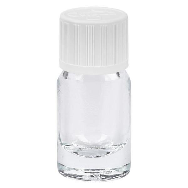 Frasco 5ml 11mm tapón rosca blanco con precinto ClearLine UT18/5 Frasco 5ml 11mm tapón rosca blanco con precinto ClearLine UT18/5